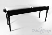 Small Bench for Piano "Pergolesi" - Real Leather White