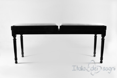 Small Bench for Piano "Pergolesi" - Real Leather White