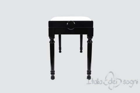 Small Bench for Piano "Pergolesi" - Real Leather White