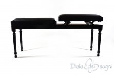 Small Bench for Piano "Pergolesi" - Real Leather Black