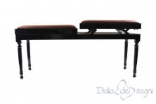 Small Bench for Piano "Pergolesi" - Real Leather Brown