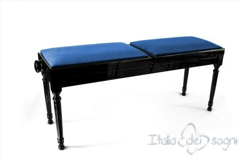 Small Bench for Piano "Pergolesi" - Blue Velvet
