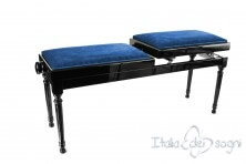Small Bench for Piano "Pergolesi" - Blue Velvet