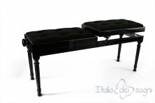 Small Bench for Piano "Pergolesi" - Black Velvet with Buttons
