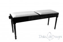 Small Bench for Piano "Pergolesi" - Gray Velvet