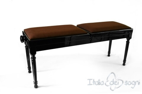 Small Bench for Piano "Pergolesi" - Brown Velvet