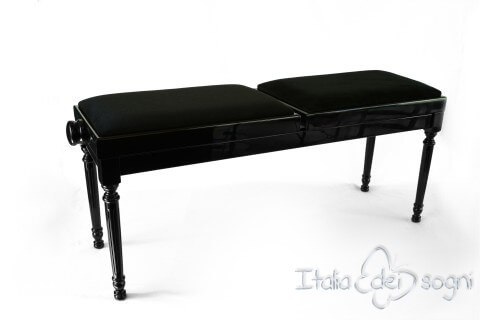 Small Bench for Piano "Pergolesi" - Black Velvet