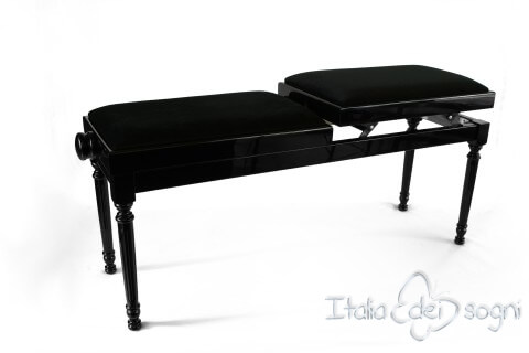 Small Bench for Piano "Pergolesi" - Black Velvet