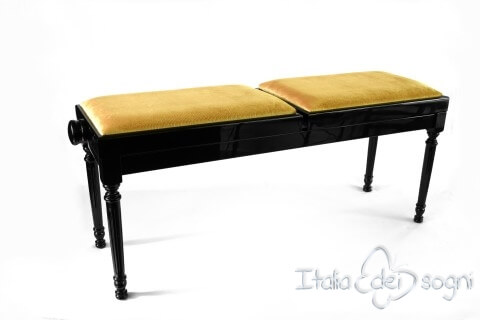 Small Bench for Piano "Pergolesi" - Hazelnut Velvet
