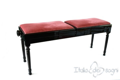 Small Bench for Piano "Pergolesi" - Pink Velvet