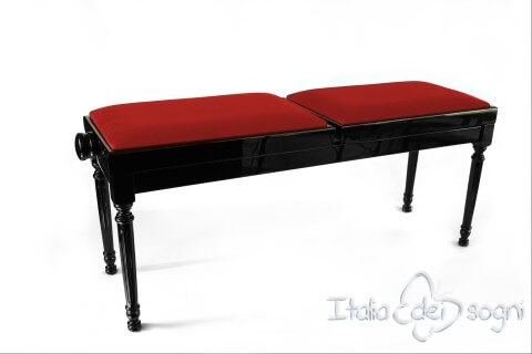 Small Bench for Piano "Pergolesi" - Red Velvet