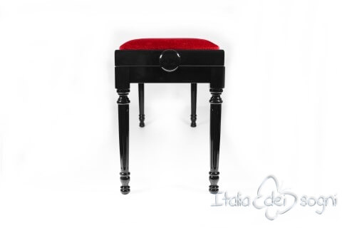 Small Bench for Piano "Pergolesi" - Red Velvet