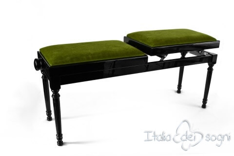 Small Bench for Piano "Pergolesi" - Green Velvet