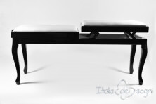 Small Bench for Piano "Clementi" - Real Leather White