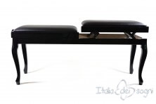 Small Bench for Piano "Clementi" - Real Leather Black