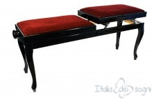 Small Bench for Piano "Clementi" - Bordeaux Velvet