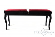 Small Bench for Piano "Clementi" - Bordeaux Velvet