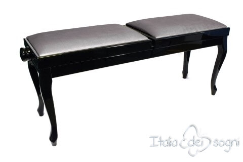 Small Bench for Piano "Clementi" - Gray Velvet