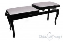 Small Bench for Piano "Clementi" - Gray Velvet