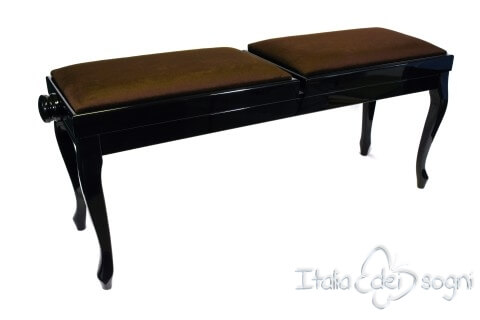 Small Bench for Piano "Clementi" - Brown Velvet