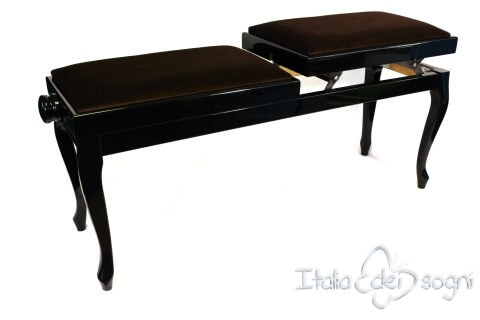 Small Bench for Piano "Clementi" - Brown Velvet