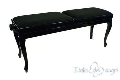 Small Bench for Piano "Clementi" - Black Velvet
