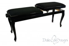 Small Bench for Piano "Clementi" - Black Velvet