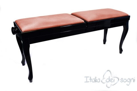 Small Bench for Piano "Clementi" - Pink Velvet