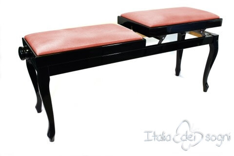 Small Bench for Piano "Clementi" - Pink Velvet
