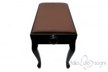 Small Bench for Piano "Vivaldi" - Real Leather Brown