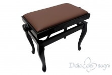 Small Bench for Piano "Vivaldi" - Real Leather Brown