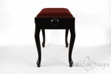 Small Bench for Piano "Vivaldi" - Bordeaux Velvet