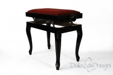 Small Bench for Piano "Vivaldi" - Bordeaux Velvet
