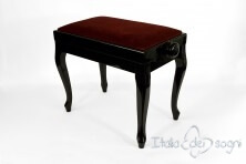 Small Bench for Piano "Vivaldi" - Bordeaux Velvet