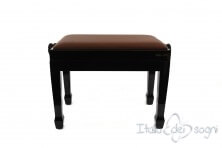 Small Bench for Piano "Fiorentino" - Real Leather Brown