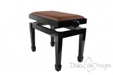 Small Bench for Piano "Fiorentino" - Real Leather Brown