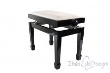 Small Bench for Piano "Fiorentino" - Gray Velvet