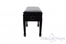Small Bench for Piano "Flores" - Real Leather White