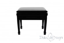 Small Bench for Piano "Flores" - Real Leather White