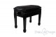 Small Bench for Piano "Flores" - Real Leather Black