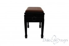 Small Bench for Piano "Flores" - Real Leather Brown