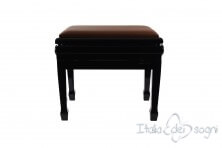 Small Bench for Piano "Flores" - Real Leather Brown