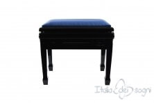 Small Bench for Piano "Flores" - Blue Velvet