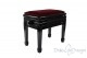Small Bench for Piano "Flores" - Bordeaux Velvet