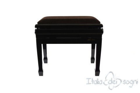 Small Bench for Piano "Flores" - Brown Velvet