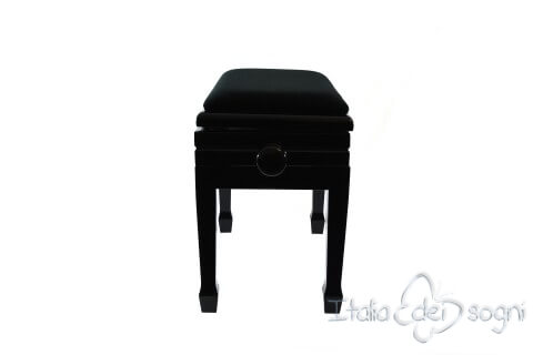 Small Bench for Piano "Flores" - Black Velvet