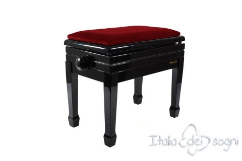 Small Bench for Piano "Flores" - Red Velvet