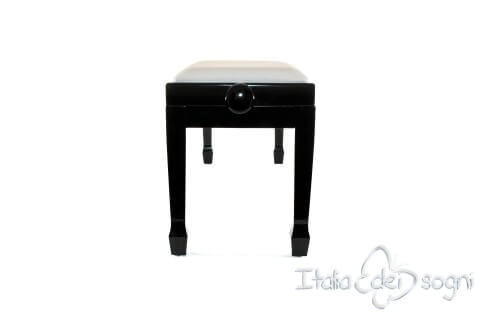 Small Bench for Piano "Casella" - Real Leather White