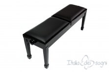Klavierbank "Casella" - schwarz aus echtem Leder