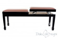 Small Bench for Piano "Casella" - Real Leather Brown